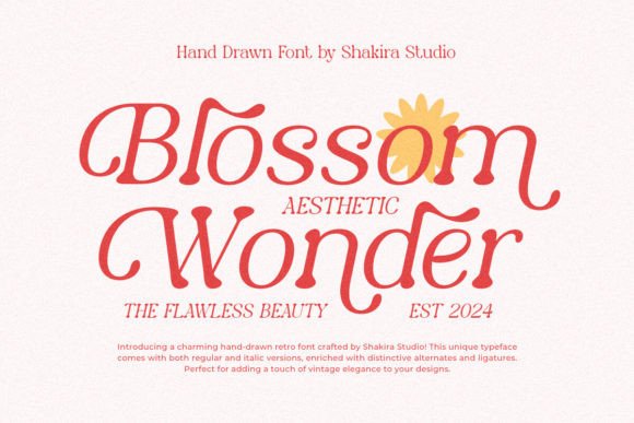 Blossom Wonder: A Handdrawn Serif Font for Digital Charm