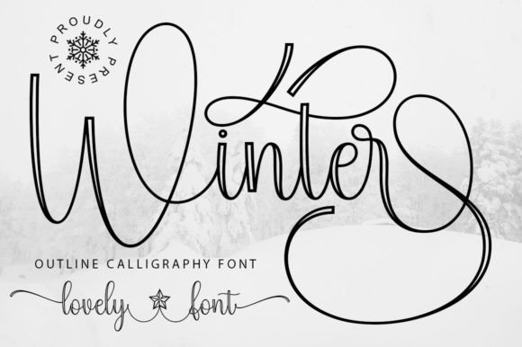 Winter Outline: A Romantic Handwritten Font for Crafters